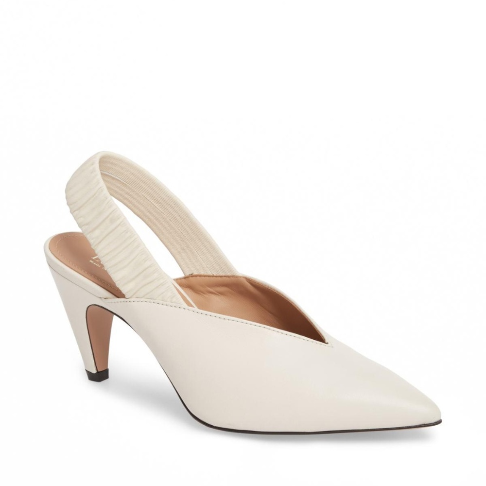 Lewit pointy toe sling back heels